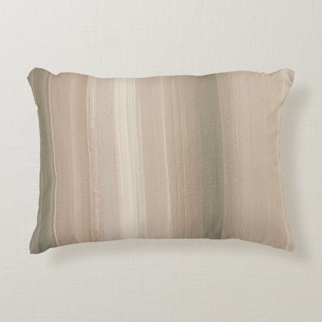 Soft Blush Pink Gray Mauve Abstract Stripe Accent Pillow (Front)