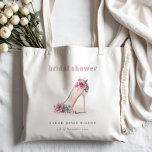 Soft Blush Pink High Heels Floral Bridal Shower Tote Bag<br><div class="desc">Soft Blush Pink High Heels Floral Theme Collection.- it's an elegant watercolor Illustration of soft high heels with delicate pink flowers perfect for your luxury parties. It’s very easy to customize,  with your personal details. If you need any other matching product or customization,  kindly message via Zazzle.</div>