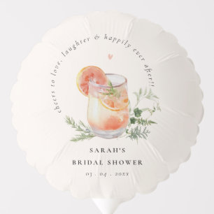 Soft Blush Pink Orange Cocktail Bridal Shower Balloon