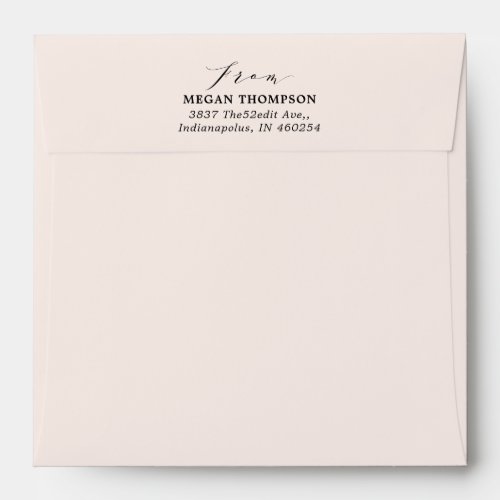 Soft Blush Pink Pre_Addressed Square   Envelope