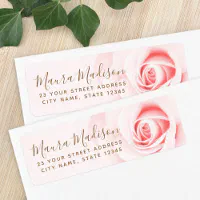 Elegant Pink Blush Floral Return Address Label, Zazzle