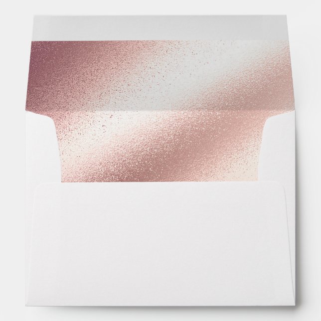 Soft Blush Pink - Rose Gold Foil Glitter Envelope (Back (Bottom))