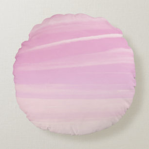 Soft Blush Pink Sky Dream 1 Round Pillow
