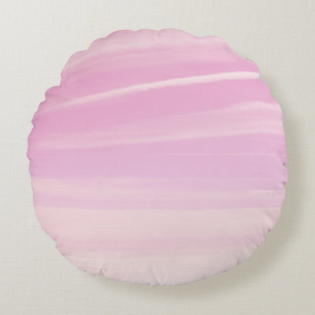 Soft Blush Pink Sky Dream 1 Round Pillow (Front)