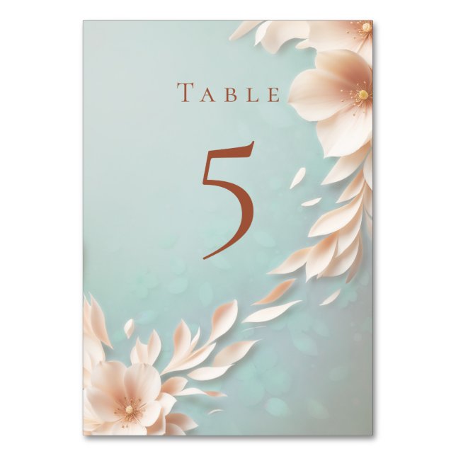 soft blush pink table number (Back)