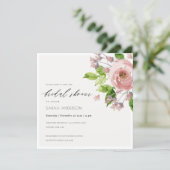 SOFT BLUSH PINK WATERCOLOUR FLORAL BRIDAL SHOWER INVITATION (Standing Front)