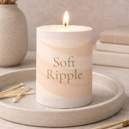 Soft Blush Ripple Pillar Candle