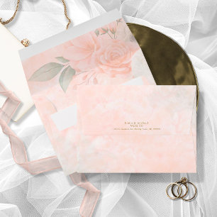 Soft Blush Roses Wedding ID828 Envelope