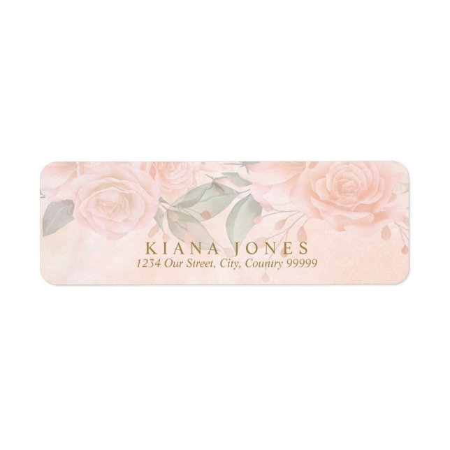 Soft Blush Roses Wedding ID828 Label (Front)