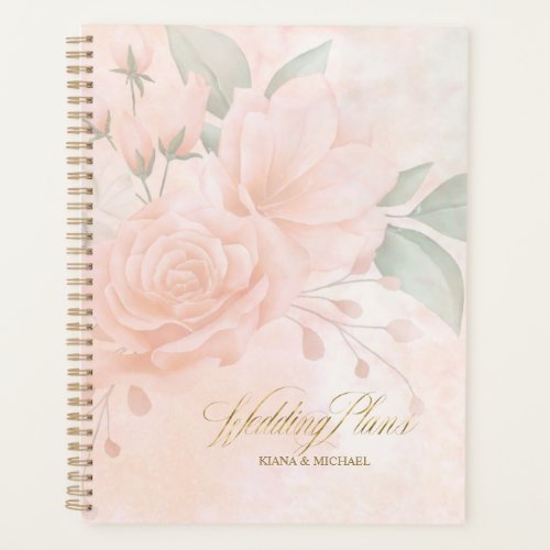 Soft Blush Roses Wedding ID828 Planner