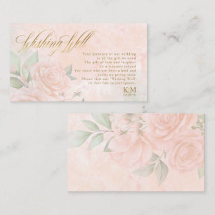 Soft Blush Roses Wedding Wishing Well V2 ID828 Enclosure Card