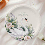 Soft Blush Swan Princess Baby Shower Paper Plates<br><div class="desc">Set a magical, fairytale-inspired table with the Blush Pink Floral Swan Princess Baby Shower Paper Plates! These enchanting plates feature an elegant swan adorned with a dainty golden crown, surrounded by soft blush pink florals and lush greenery, creating a graceful and regal touch to your celebration. Designed with gentle pastel...</div>