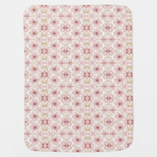 Soft Blush Watercolor Floral Art Baby Blanket