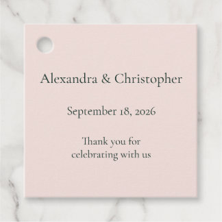 Soft Blush Wedding Favor Tag