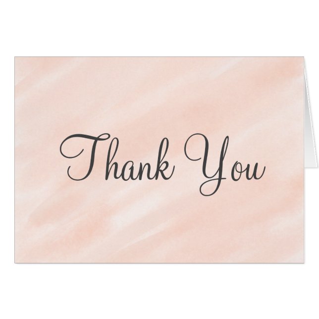 Soft Blush Wedding Thank You Cards (Front Horizontal)