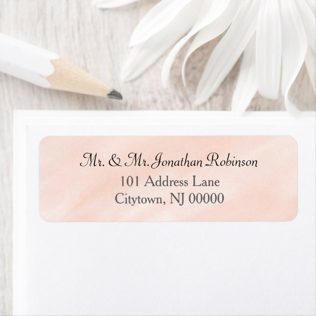 Soft Blush Wedding Watercolor  Label (Insitu)