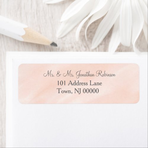 Soft Blush Wedding Watercolor  Label