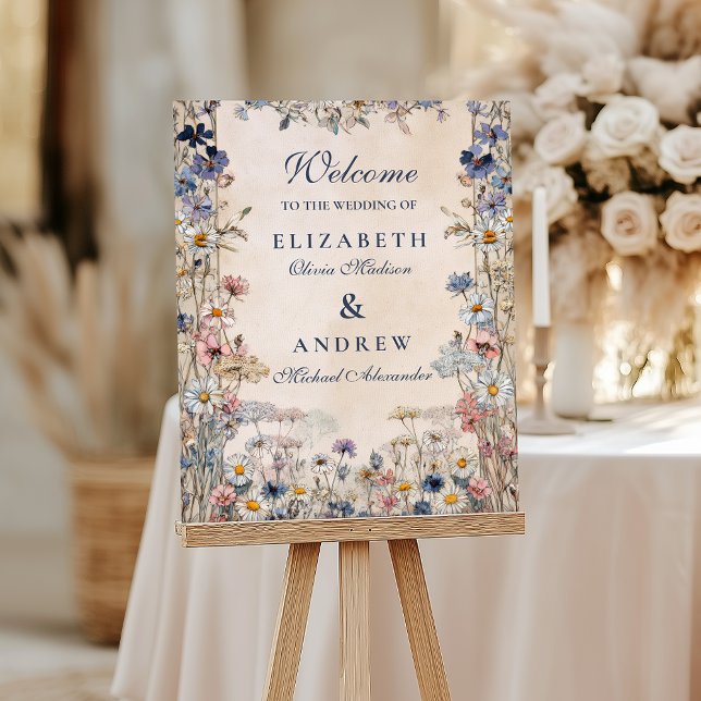 Soft Bohemian Floral Meadow Wedding Foam Board (Creator Uploaded)