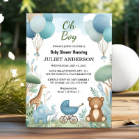Soft Boho Bear Blue Cub Welcome Baby Boy Shower