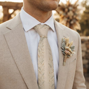 Soft Boho Floral Neck Tie