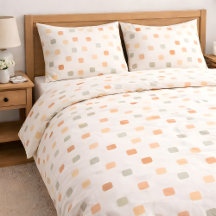 Soft Boho Grid Pattern Duvet Cover