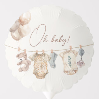 Soft Boho Neutral Baby Clothes Baby Shower Balloon
