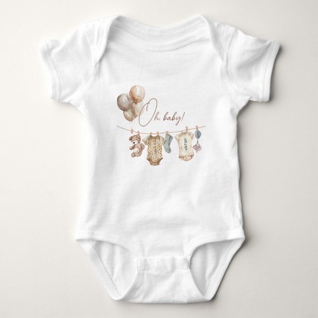 Soft Boho Neutral Baby Clothes Baby Shower  Bodysuit (Front)