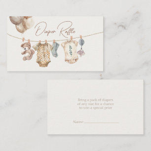 Soft Boho Neutral Baby Clothes Diaper Raffle Enclosure Card