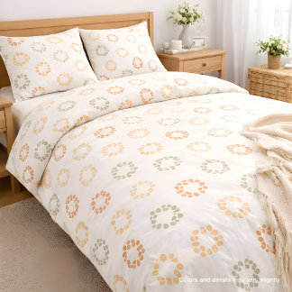 Soft Boho Pebble Circle Pattern Duvet Cover