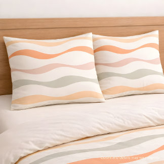 Soft Boho Wave Stripe Pattern Pillow Case