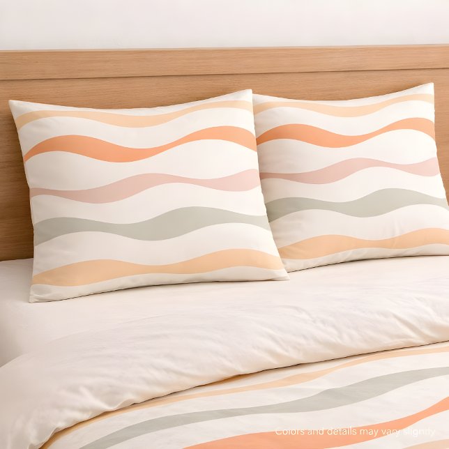 Soft Boho Wave Stripe Pattern Pillow Case (Creator Uploaded)