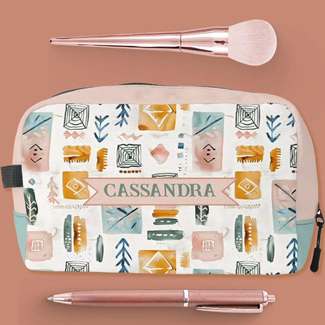 Soft Boho Webs and Arrows Pattern Cosmetics Bag (Creator Uploaded)