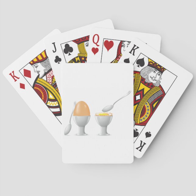 Soft Boiled Egg in Cup with Silver Spoon Poker Cards (Back)