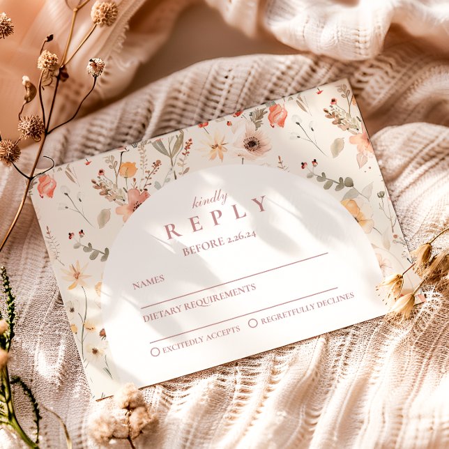 Soft Botanical Chic Graduation RSVP Card (Creator Uploaded)