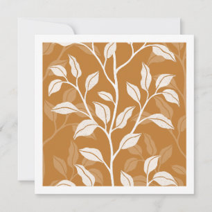 Soft Botanical Clay Amber Leaf Silhouette Art Note Card