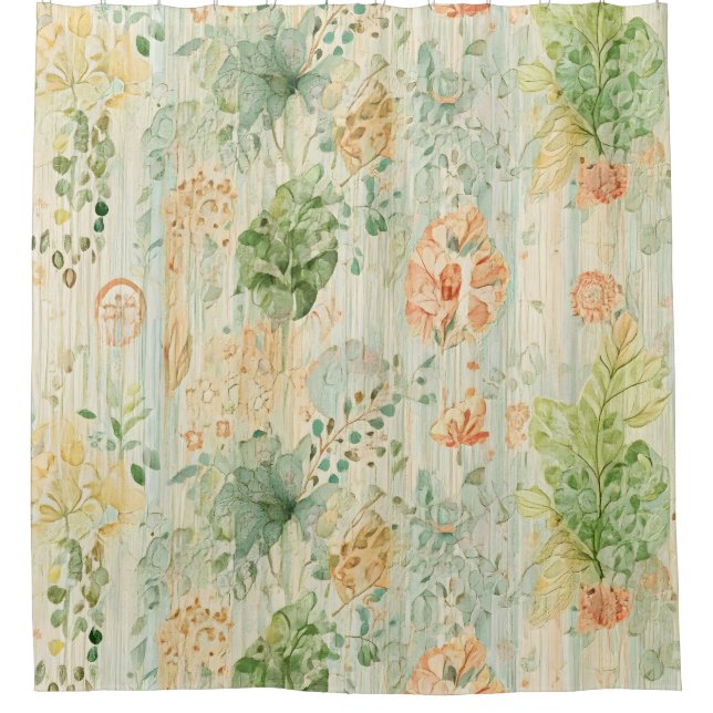  Soft Botanical Dream Shower Curtain (Front)