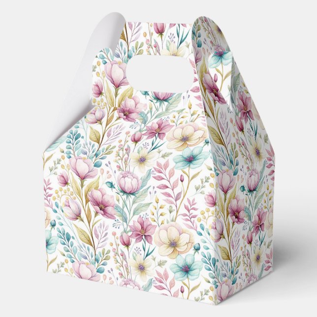 Soft Botanical Easter Flower Design Favor Boxes (Front)