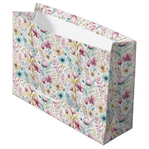 Soft Botanical Easter Flower Design Large Gift Bag