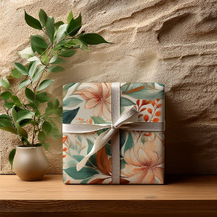 Soft Botanical Floral Bridal Shower Wrapping Paper