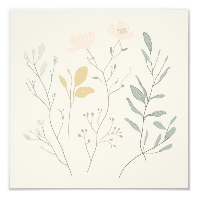 Soft Botanical Poster - Minimal Pastel Floral (Front)