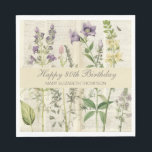 Soft Botanical Vintaqe Wildflower 80th Birthday Napkins<br><div class="desc">She'll love this wildflower design for her big celebration.

Customization: 80th birthday,  or another milestone birthday.
                           Name of birthday celebrant</div>