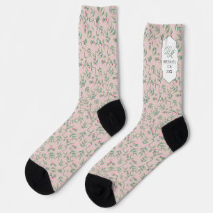Soft Botanical Wedding Socks