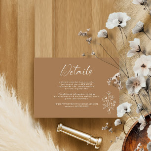 Soft Brown Bouquet Boho Botanicals Details Enclosure Card