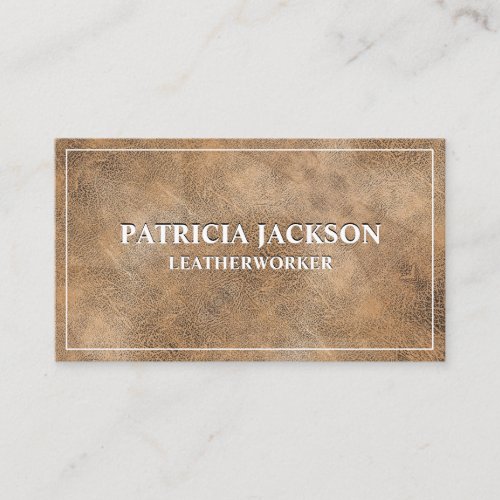 Soft Brown Leather Texture Background Business Card