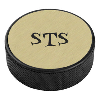 Soft Brushed Gold Hockey Puck