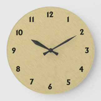 Soft Brushed Gold with Black Numbers Large Clock