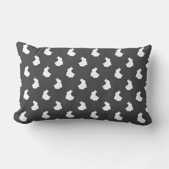 Soft Bunny Silhouette Nursery Accent Lumbar Pillow (Front)
