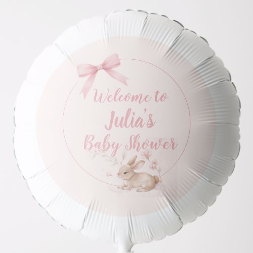 Soft Bunny Welcome Design with Pastel Ribbon  Balloon