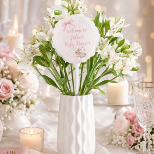 Soft Bunny Welcome Design with Pastel Ribbon  Balloon