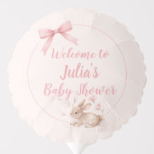 Soft Bunny Welcome Design with Pastel Ribbon 